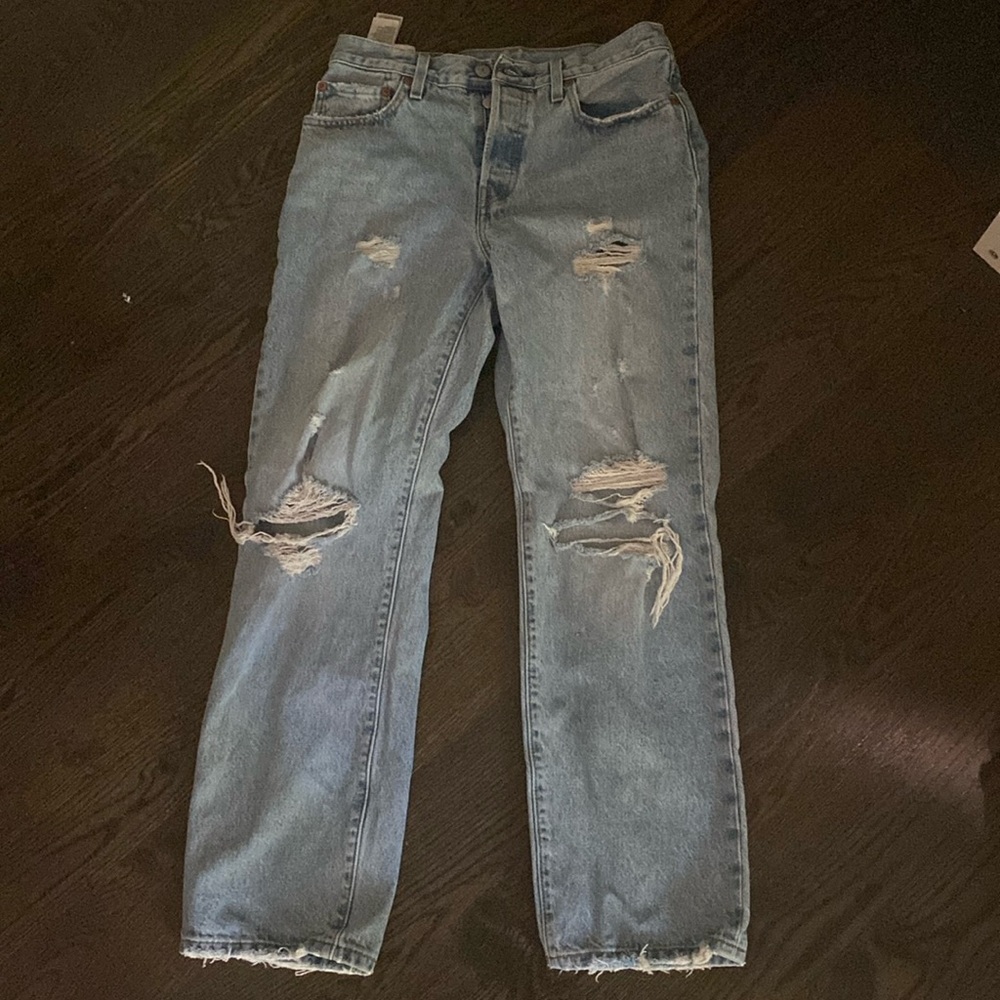 Levi’s 501 ripped loose fit jeans